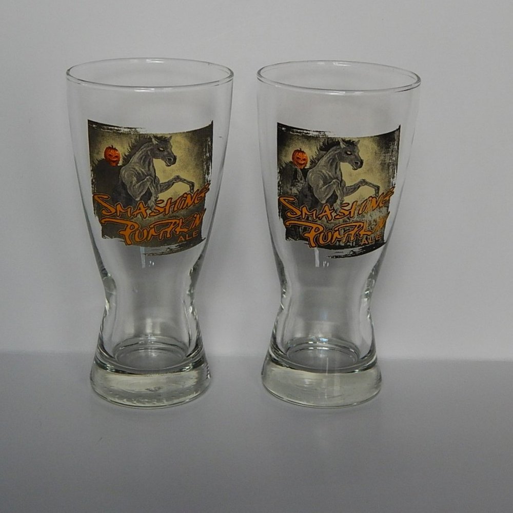2 Smashing Pumpkin Ale Glasses - 6.5"